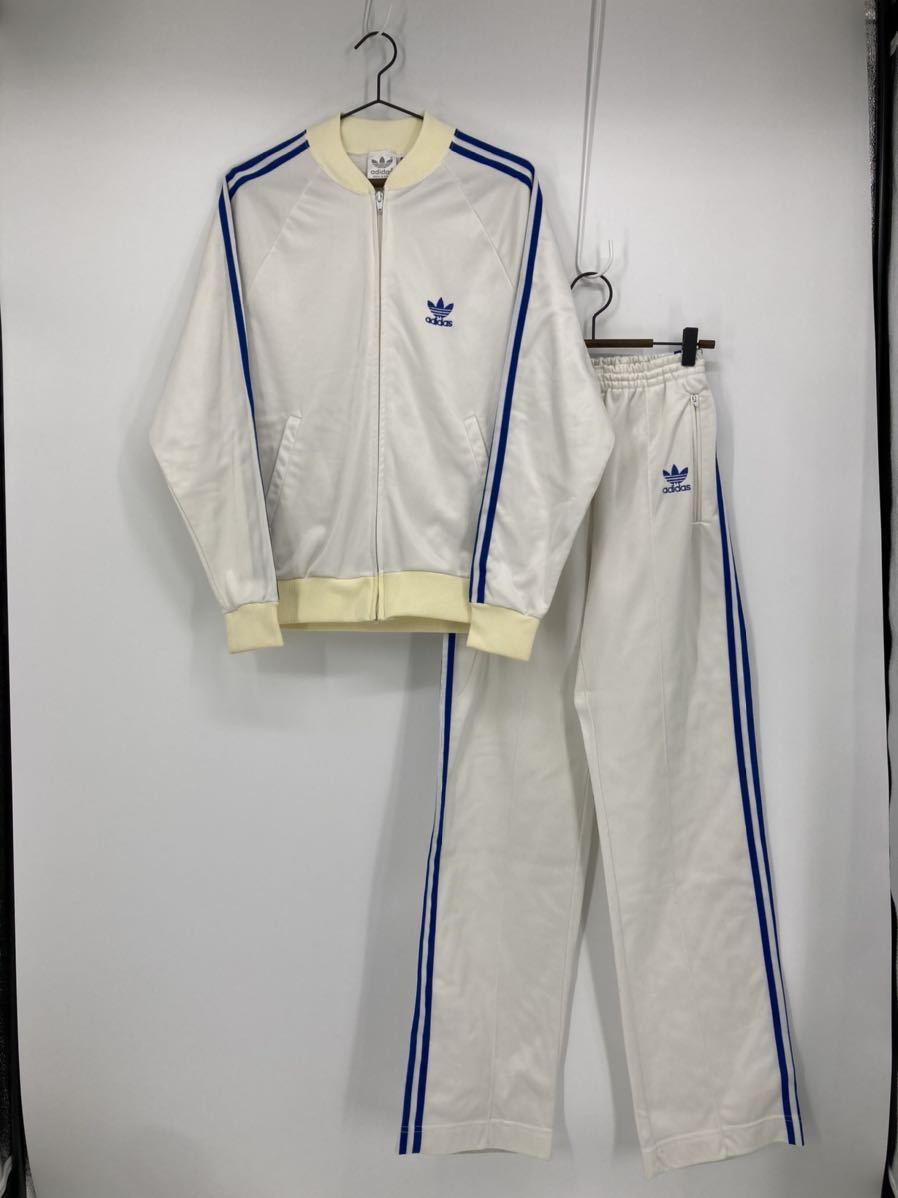 希少 美品 ビンテージ adidas ATP USA製 ジャージ 上下セット 白 × 青