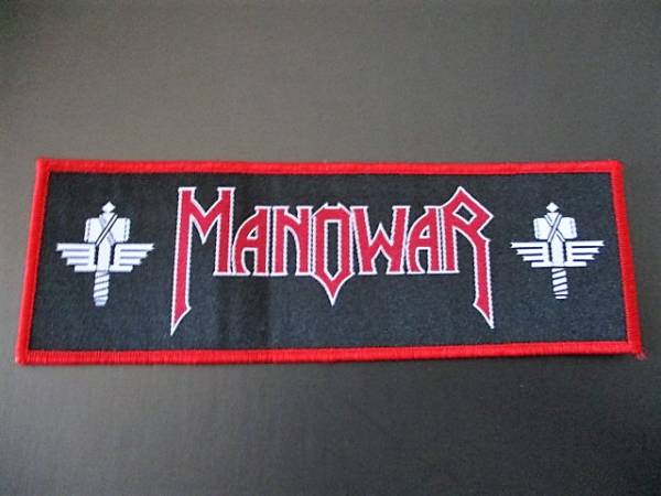 MANOWAR 刺繍パッチ ワッペン hammer 赤枠 / metallica bathory_画像1