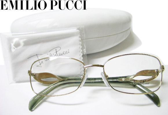 最も優遇 EMILIO PUCCI プッチ 正規品 眼鏡フレーム めがね EP2148 金 グリーン 新品 メガネ 度付き加工可 フルリム