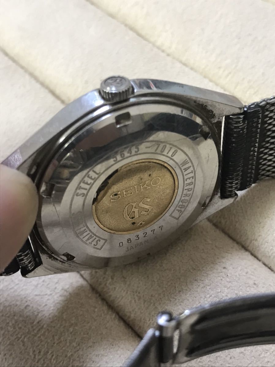 グランドセイコー ハイビート GRAND SEIKO Hi-BEAT 5645-7010 GS メダリオン GSメダル メンズ腕時計 自動巻 デイト 訳あり 稼働中の画像6