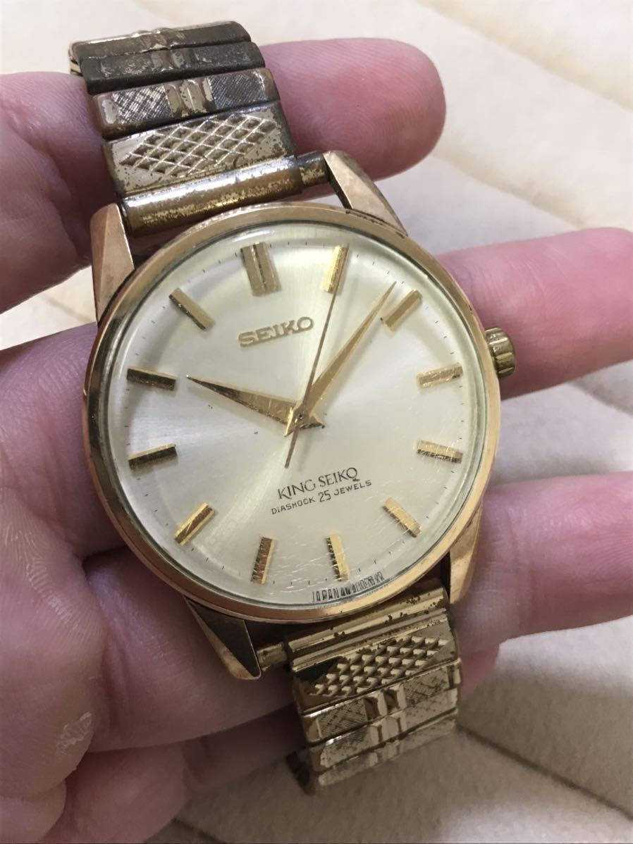 SEIKO キングセイコー セイコー 手巻き メンズ腕時計 ダイアショック　25石　盾メダリオン　稼働中　KING SEIKO_画像8