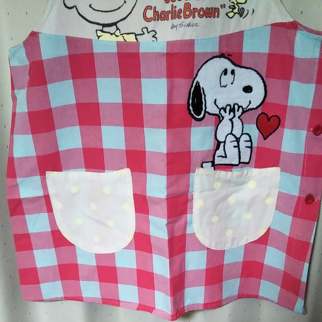 大きめエプロン　保育士　介護　エプロン　3L4L　スヌーピー　SNOOPY