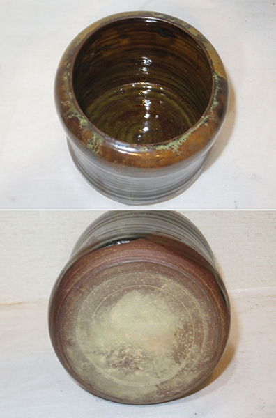日本在庫あり 茶道具　高取片身替水指 陶芸