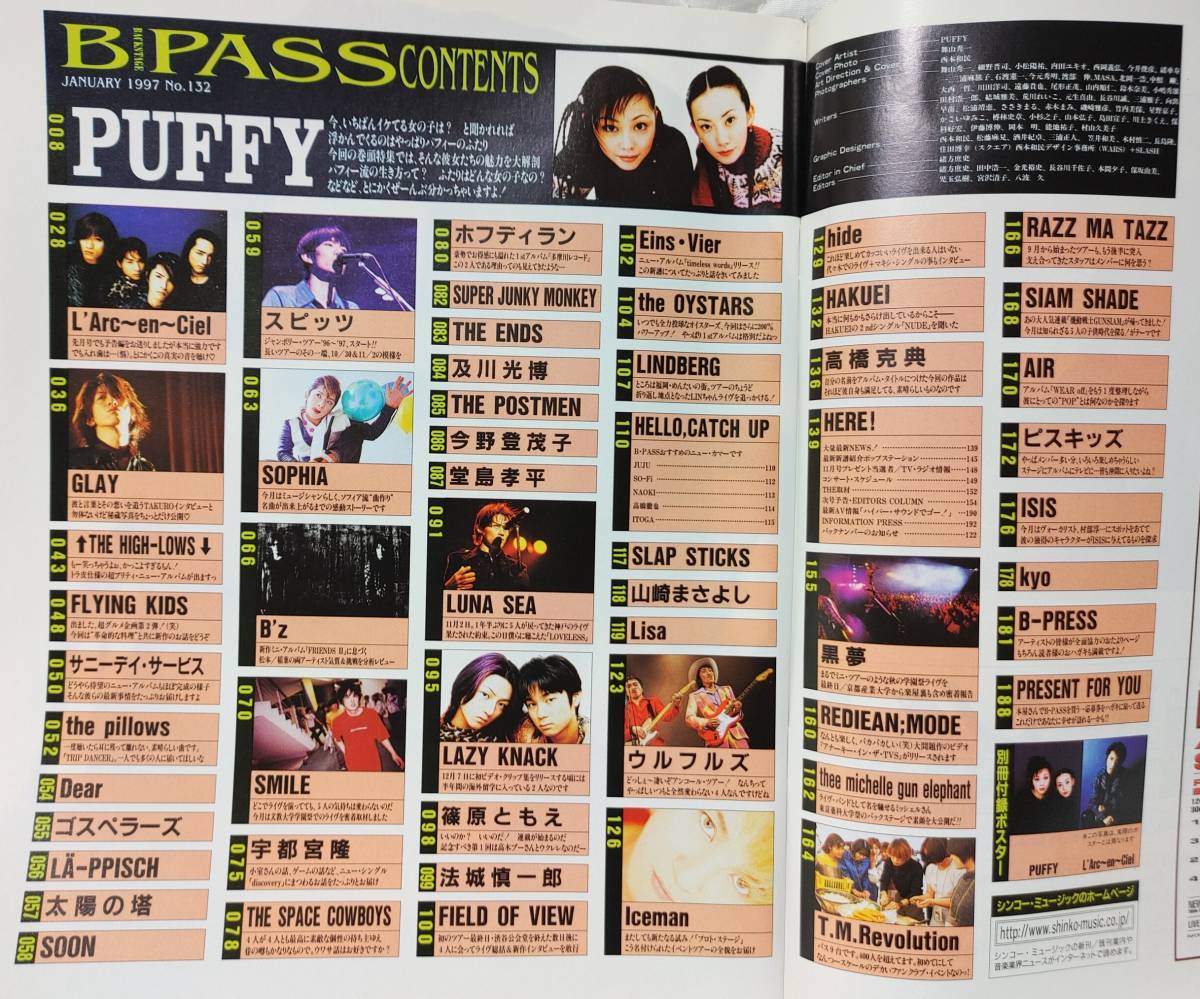 『1997年1月号 B-PASS バックステージ・パス 』　表紙：PUFFY_画像4