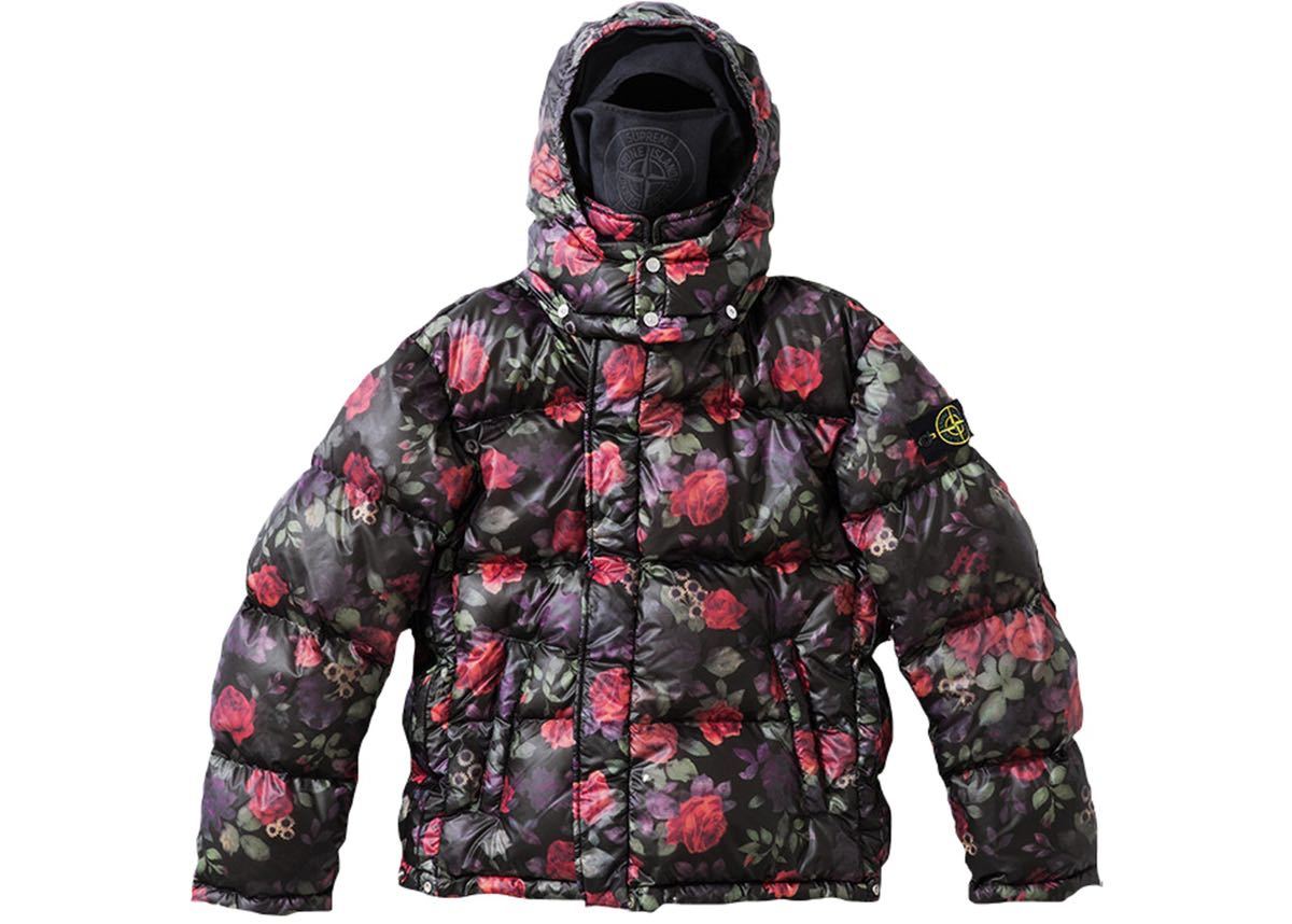 Supreme Stone Island Lamy Cover Stampato Puffy Jacket サイズS 17AW ダウンジャケット  アウター ジャンパー ブルゾン 花柄 DOWN