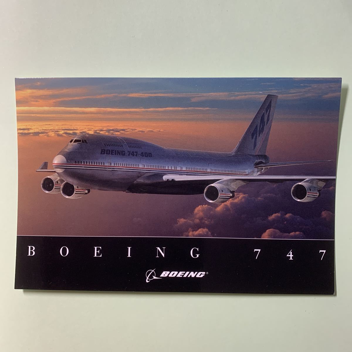  picture postcard BOEING 747bo- wing aircraft airplane passenger plane 