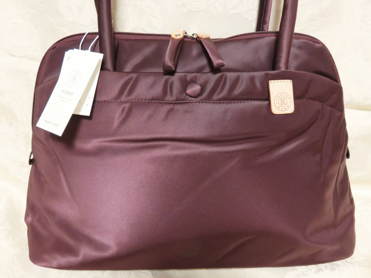  не использовался с биркой russet Russet сумка "Boston bag" большая сумка Russet Brown ( бордо ) A4 размер klauz нейлон ходить на работу посещение школы простой легкий 