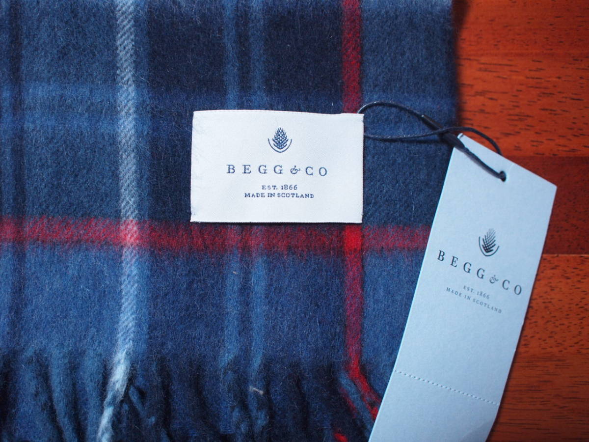 100%安い 新品ベグアンドコー(BEGG & CO)ストール 水色 カシミヤ