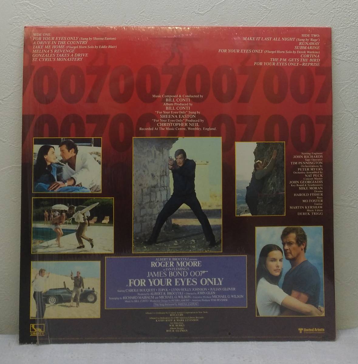 映LP OST 007 FOR YOUR EYES ONLY US盤 シュリンク ユア・アイズ・オンリー オリジナル・サウンドトラック BILL CONTI