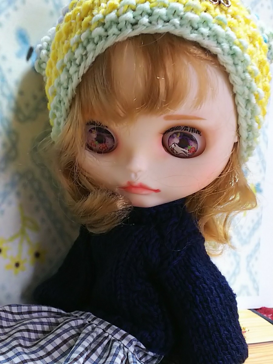 Blythe ブライスアウトフィット ポワン袖ニットコーデ