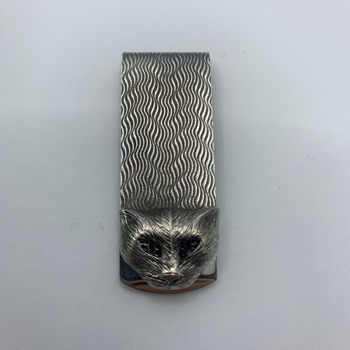GUCCIグッチ CATキャットモチーフ マネークリップ スターリングシルバー