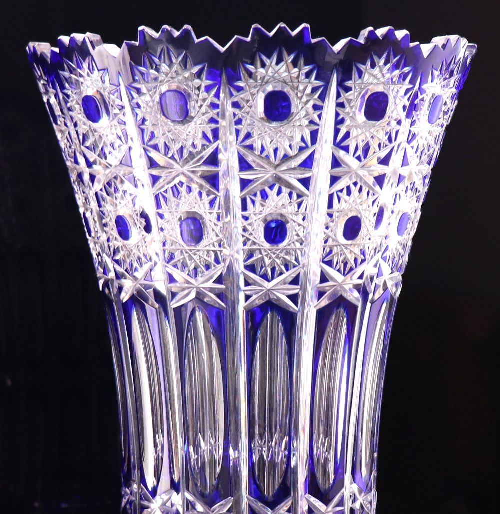 オールド・バカラ 珍品 大型 花瓶 ディアマン・ビゾー 1.2kg 美術館-