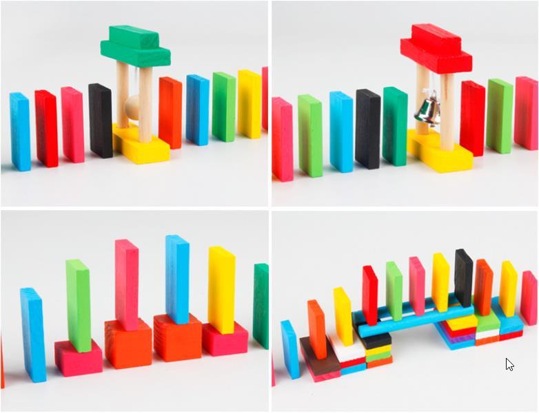 積み木 ドミノ倒し 知育玩具 カラフル こども 誕生日 プレゼント　12色　360個　日本全国送料無料