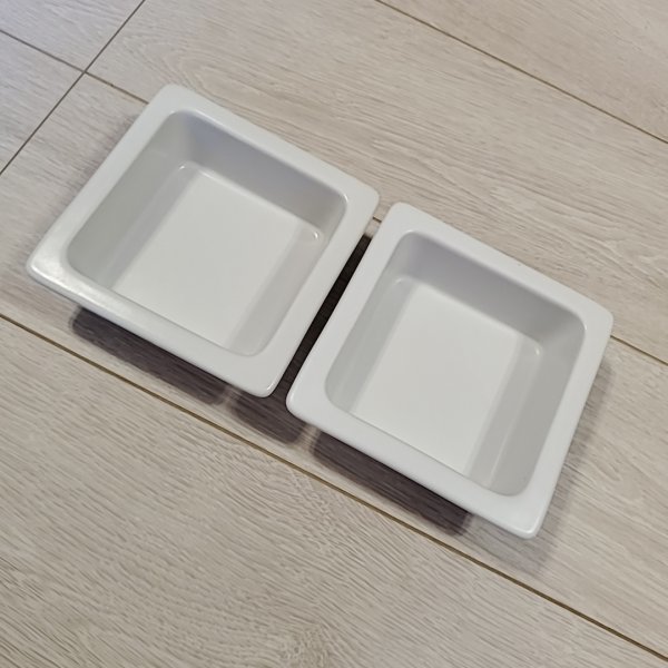 G834 beautiful goods Yamazaki real industry tower tower pet food bowl stand set tall white bait inserting plate ceramics made simple cat dog dressing up 