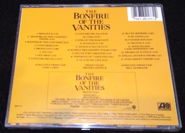 虚栄のかがり火　サントラCD★デイヴ・グルーシン　The Bonfire of the Vanities　Dave Grusin　ブライアン・デ・パルマ　トム・ハンクス_画像3