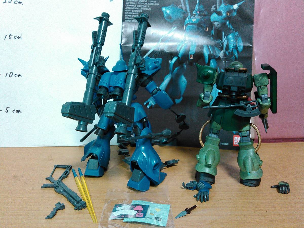 HGUC 1/144 ケンプファー ザク改 塗装 完成品 ガンダム ジャンク ガンプラ RE NT-1 アレックス セット フィギュア 素組 サイクロプス隊_背部の画像、画像が全て、バーニア内部塗装