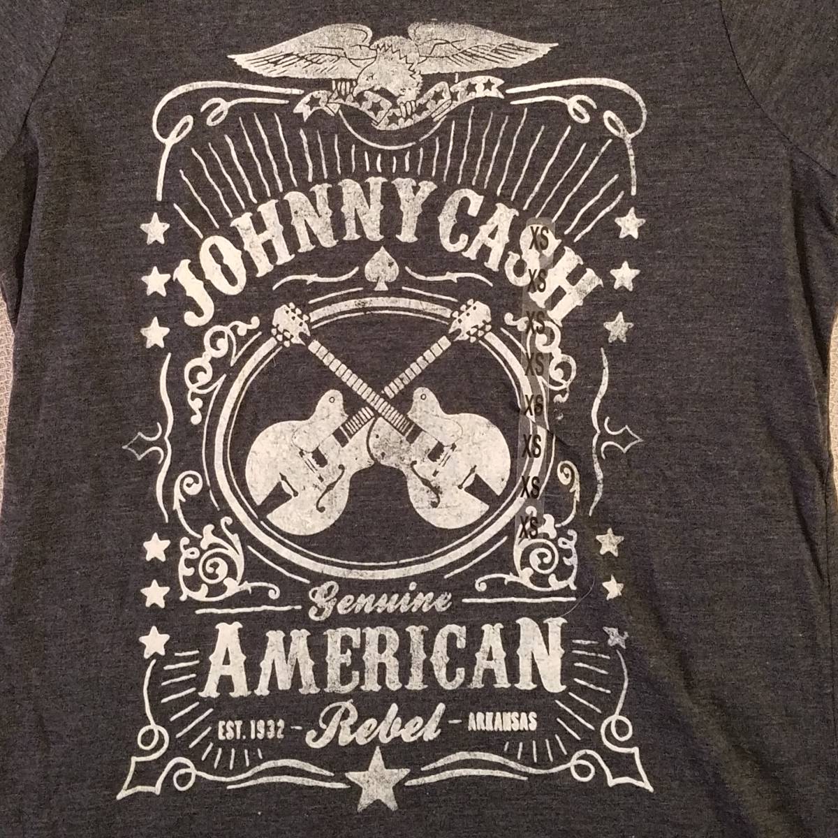 魅惑のバンドT特集! 新品『KOHL'S × JOHNNY CASH(ジョニー・キャッシュ)』半袖Tシャツ ヘザーブラック サイズXS／ロックT_画像5