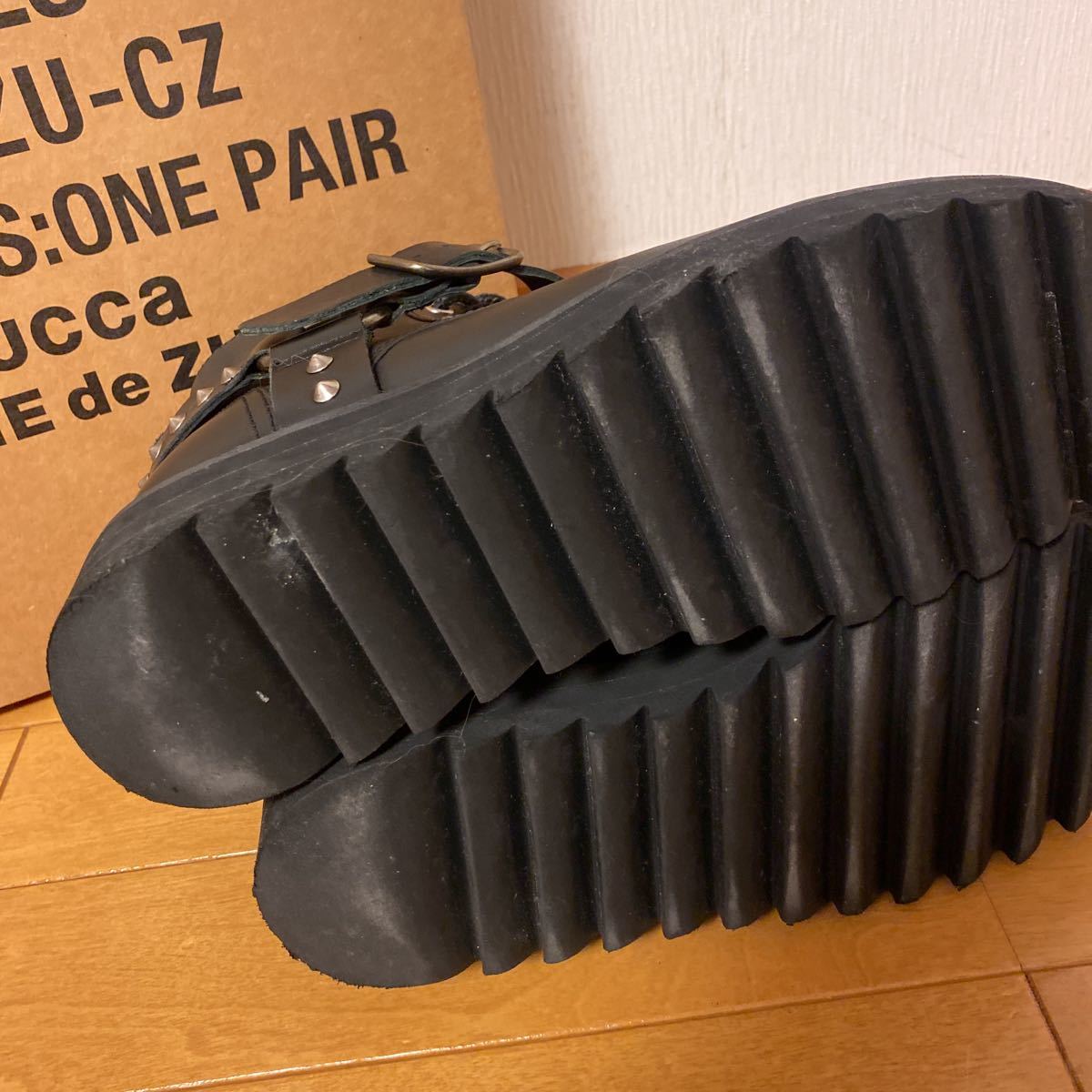 美品 ズッカ zucca スタッズブーツ ショートブーツ 黒 サイズM 美品 ズッカ zucca スタッズブーツ ショートブーツ 黒 サイズM