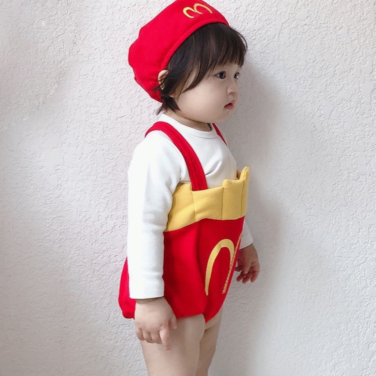 ハロウィン コスプレ 子供 ベビー 仮装ポテト マクドナルド ロンパース 100