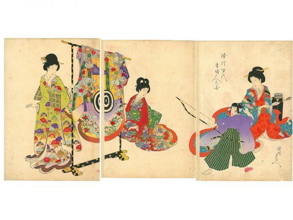 秀】ra56kf322r 楊洲周延 徳川時代 貴婦人之図 的あて 浮世絵 3 秀】ra56kf322r 楊洲周延 徳川時代 貴婦人之図 的あて 浮世絵 3