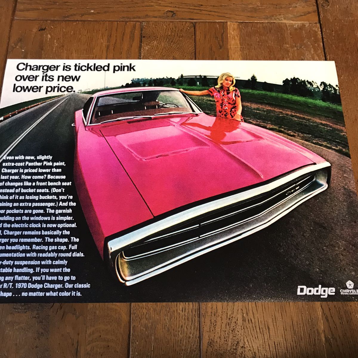 *1970 Dodge * charger *Tickled Pink* искусство постер *Mopar/mopa-/ мускл машина /Dodge/Charger/ Ame машина / Setagaya основа 