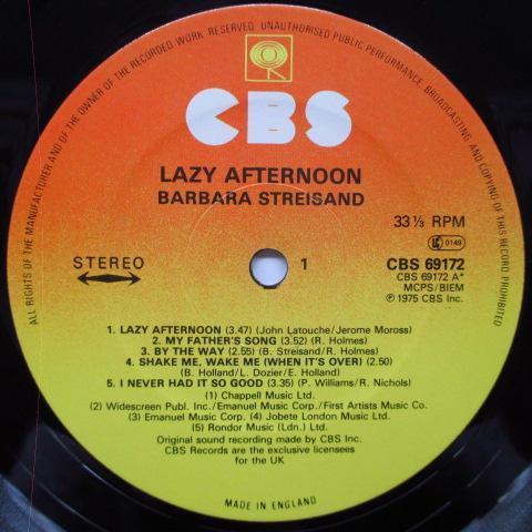 BARBRA STREISAND-Lazy Afternoon (UK Orig.LP/GS)_画像3