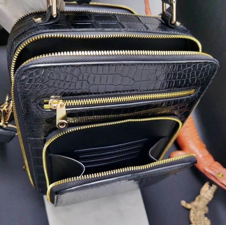 最高級 クロコダイル 腹革センター取り ショルダーバッグ 本物保証