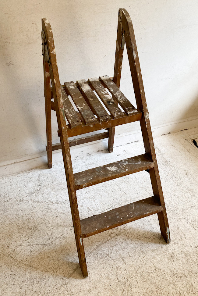  France antique small ladder / marks lie Cafe apparel interior store furniture interior construction space shop design stepladder decoration pcs .. step stair 