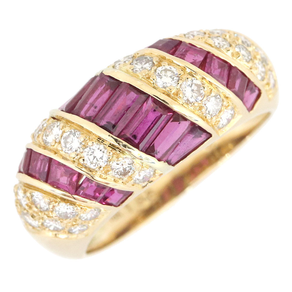 ルビー ダイヤモンド リング R1.86ct D0.67ct K18YG 9号 指輪 RUBY