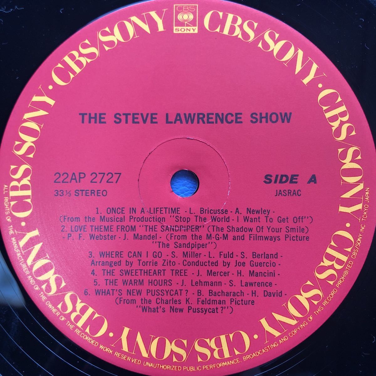 スティーヴ・ローレンス The Steve Lawrence Show LP レコード 5点以上落札で送料無料O_画像5