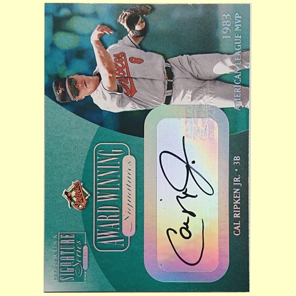 ◆Cal Ripken Jr. 【31/83 Auto card】2001 Donruss Signature Award Winning Signatures （検）カル・リプケン _画像1