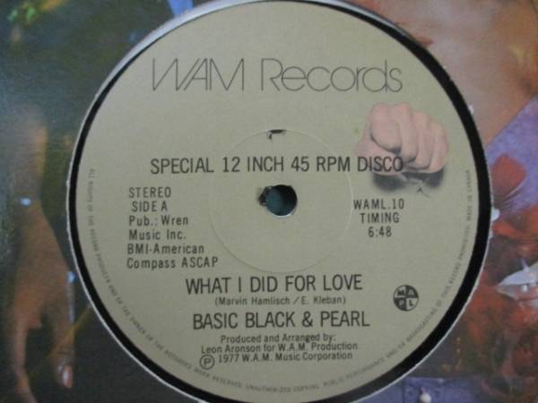 Basic Black & Pearl ： What I Did For Love//5点送料無料 12''_画像2