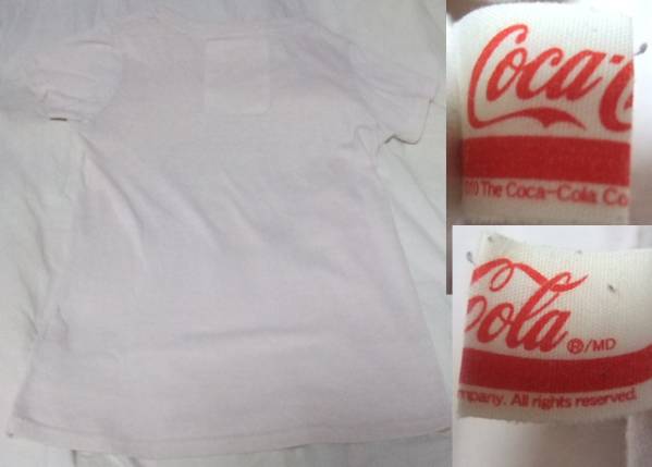Coca Colaロゴ入りシャツ(薄茶,両肩:36 x 襟下:60)。_画像2