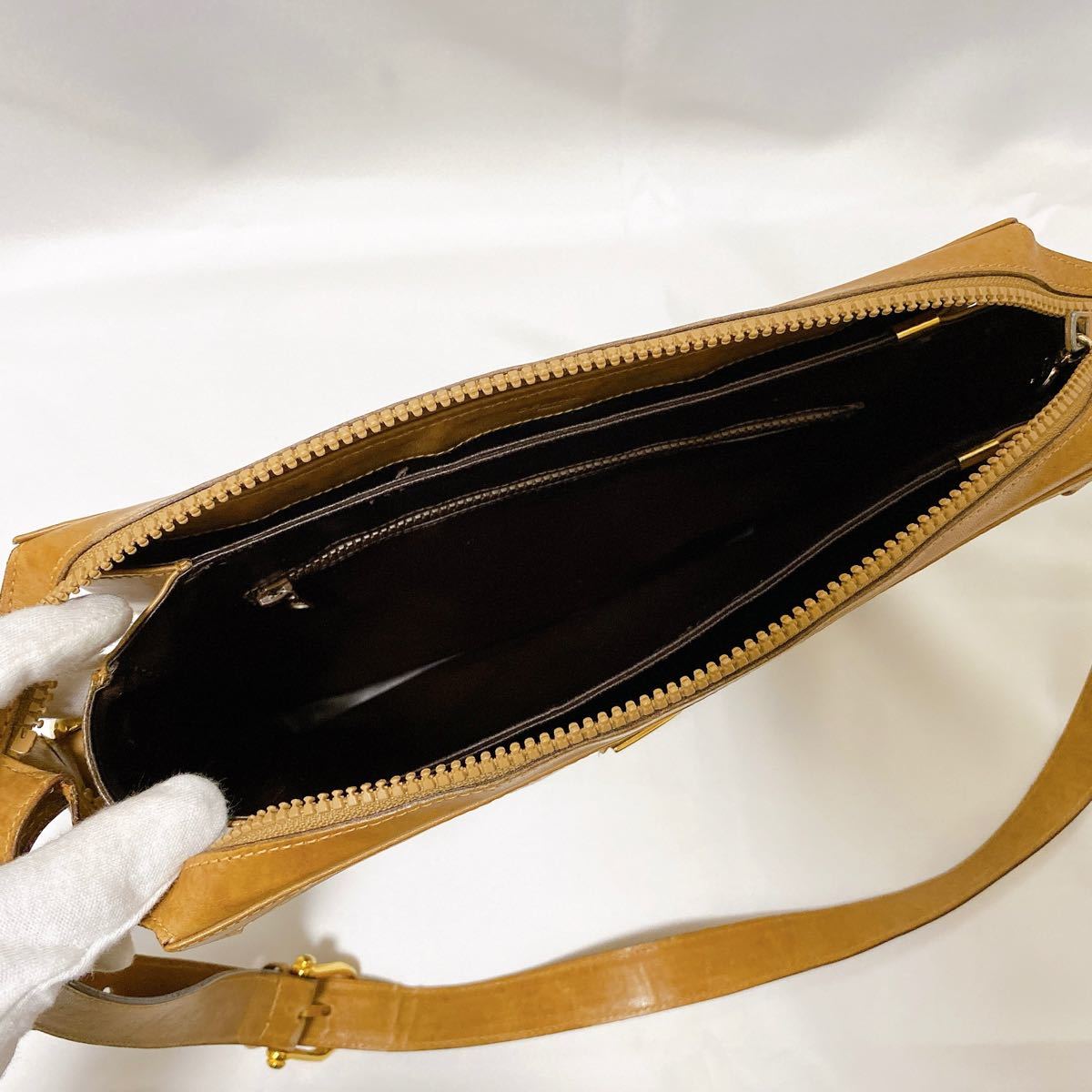CELINE セリーヌ マカダム柄 ショルダーバッグ レザー PVC ロゴ金具