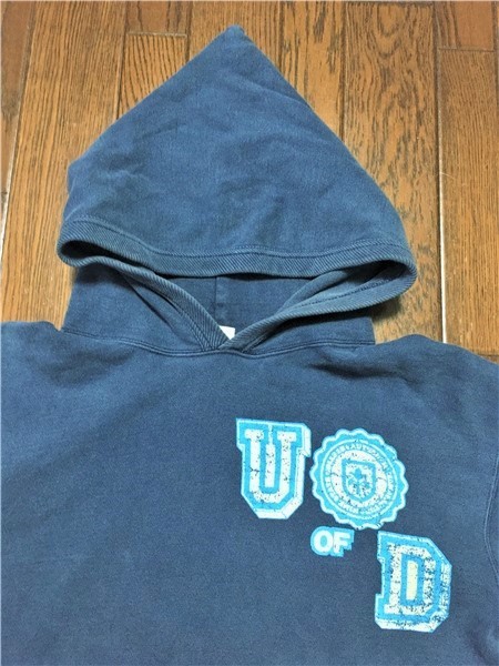 ドゥニーム DENIME ユーズド パーカー ネイビー ブルー ドラポケ