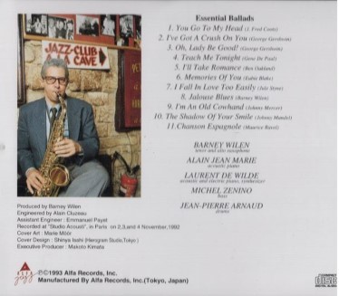 ■□Barney Wilen バルネ・ウィラン/エッセンシャル・バラード□■_4988024303511