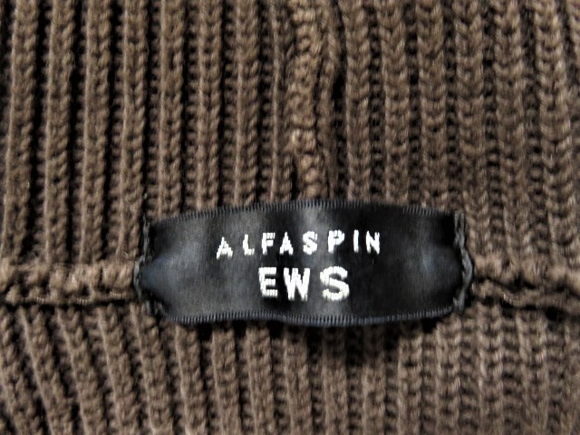 ■上質美品【 ALFASPIN EWS 】アルファスピン ザックリセーター ファスナーセーター 厚手コットンカーディガン ブラウン w693_画像7