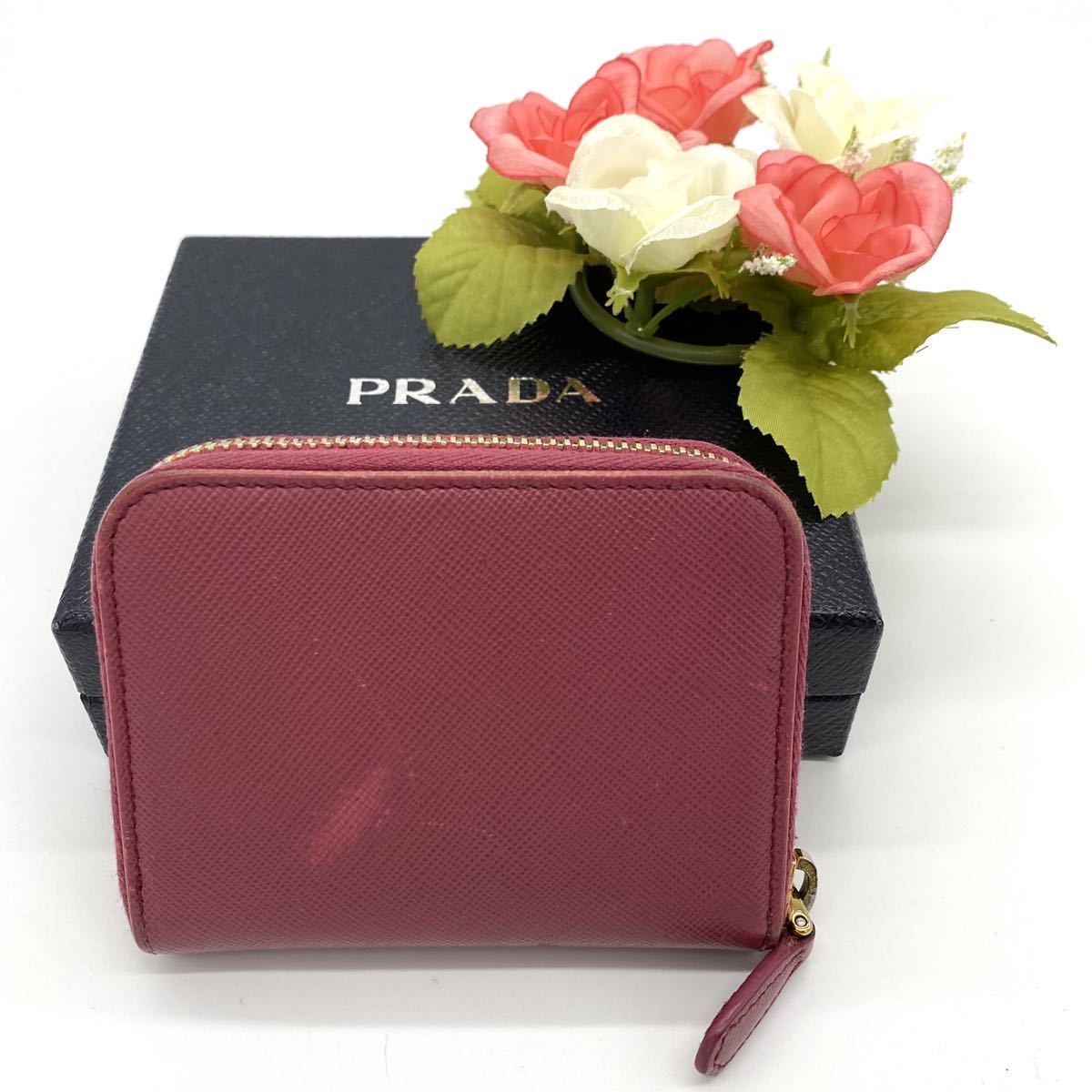 大特価!!】PRADA プラダ コインケース 1MM268 ダークピンク×ゴールド