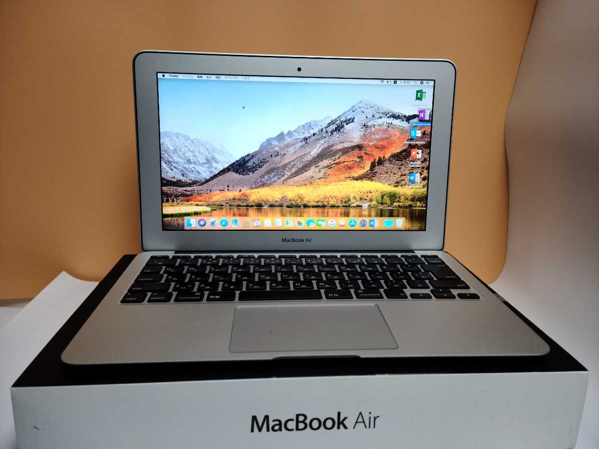 2011年式) アップルApple MacBook Air A1370/ Core i7 /macOS High  Sierra/office2019/メモリ 4GB/SSD 128GB/ディスプレイ11.6インチ