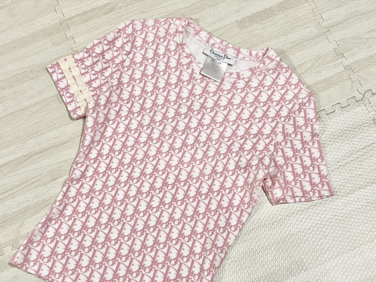 Christian Dior クリスチャンディオール トロッター柄Tシャツ ピンク