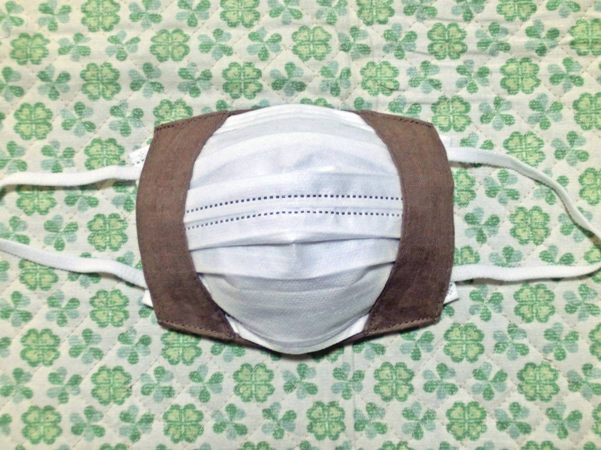 *⑦ sombreness Brown * double gauze non-woven mask cover *M size *2WAY* sombreness color * one sheets tailoring *