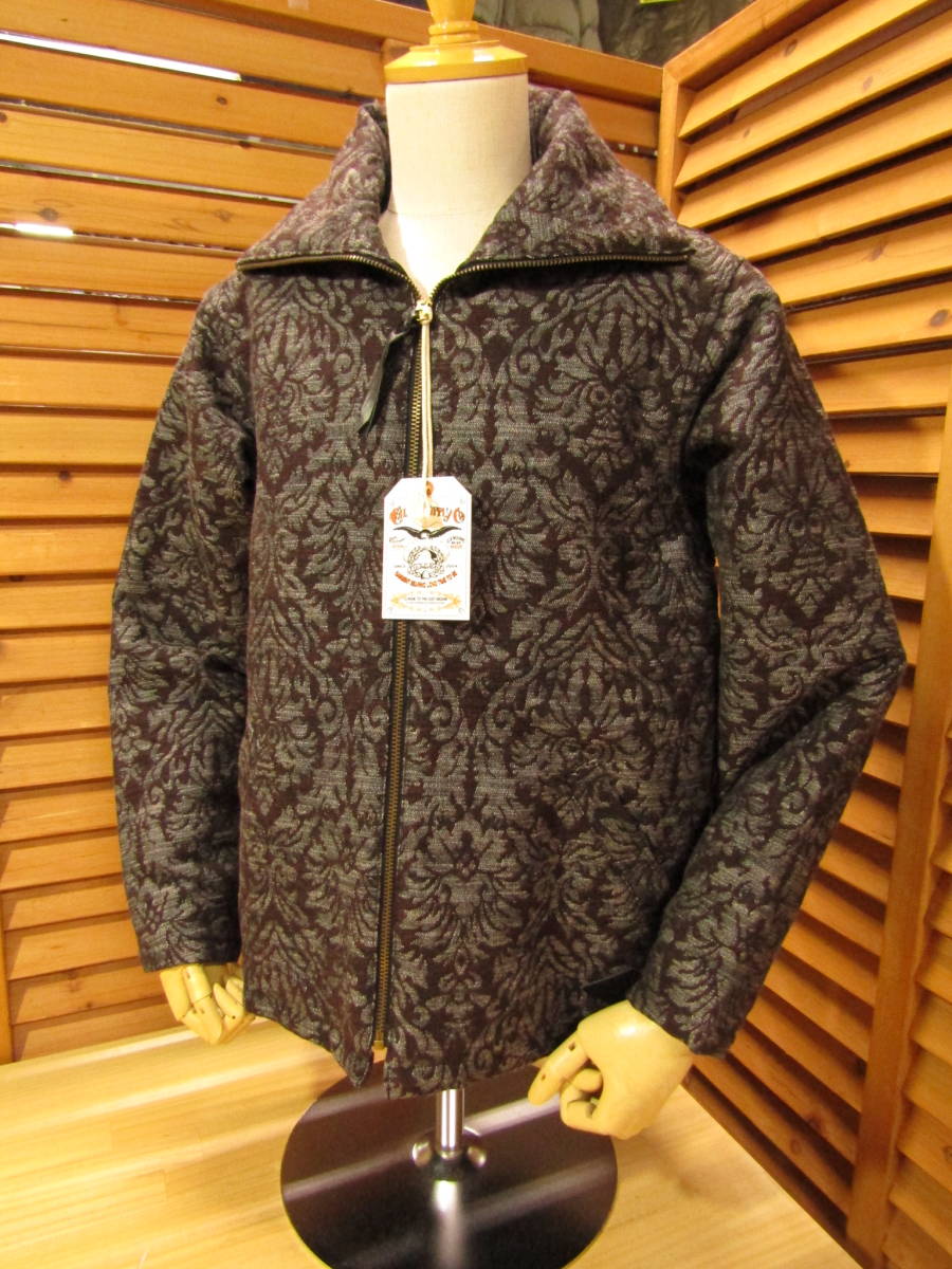 Y送料無料△488【CALEE キャリー】タグ付 CL-16AW030 JACQUARD ALLOVER JACKET 総柄 バーガンディ SIZE M