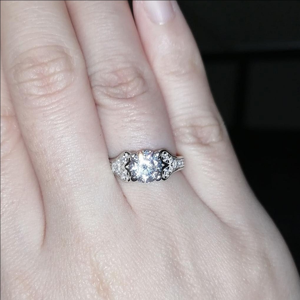 婚約指輪 ソナダイヤ SONA ダイヤモンド リング 指輪 エンゲージ プラチナコーティング ヴィンテージ