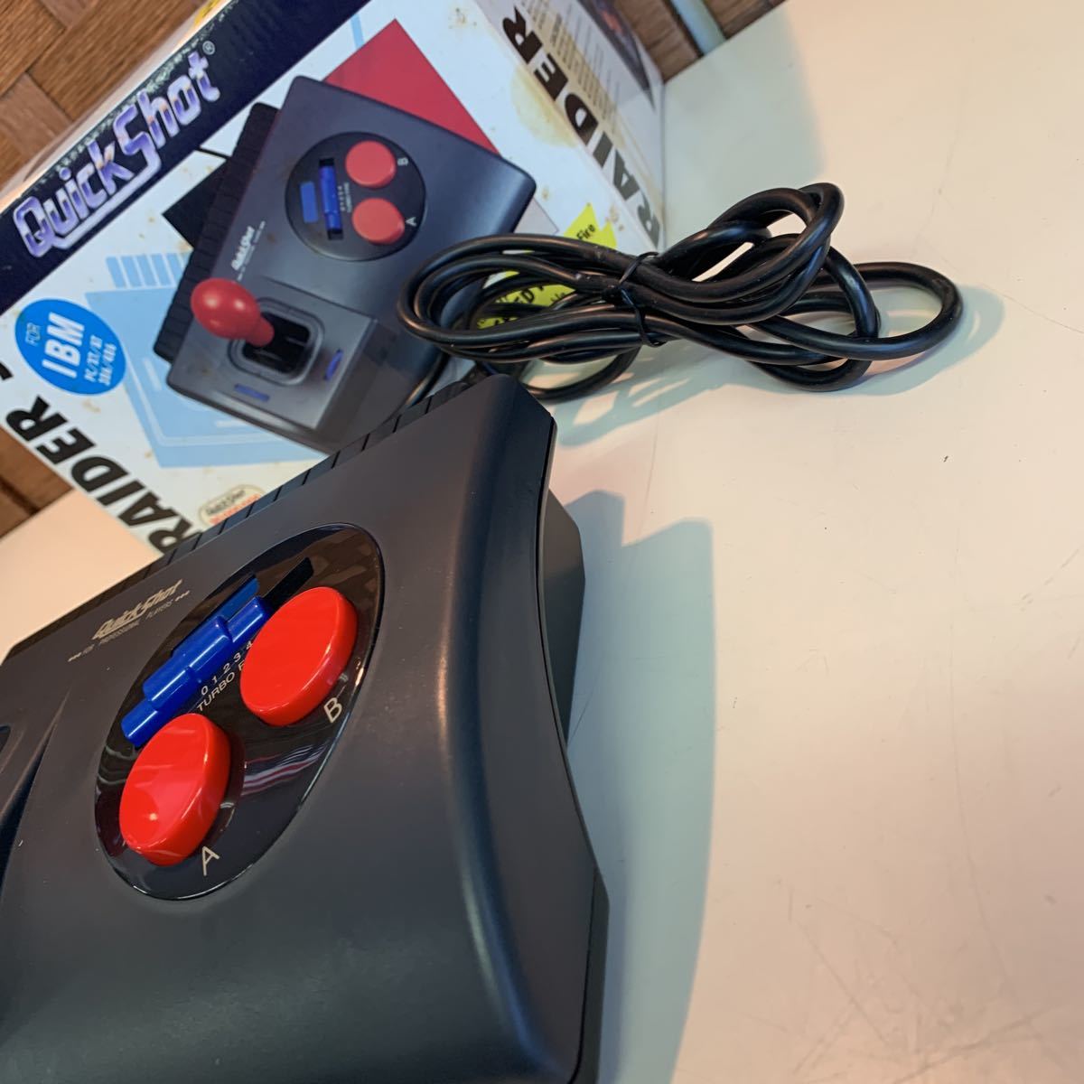 【長期保管品】Quick Shot Radar 5 Arcade Type Joystick 5 Speed Turbo For IBM PC/XT/AT386/486&COMPATIBLE ジャンク_画像5