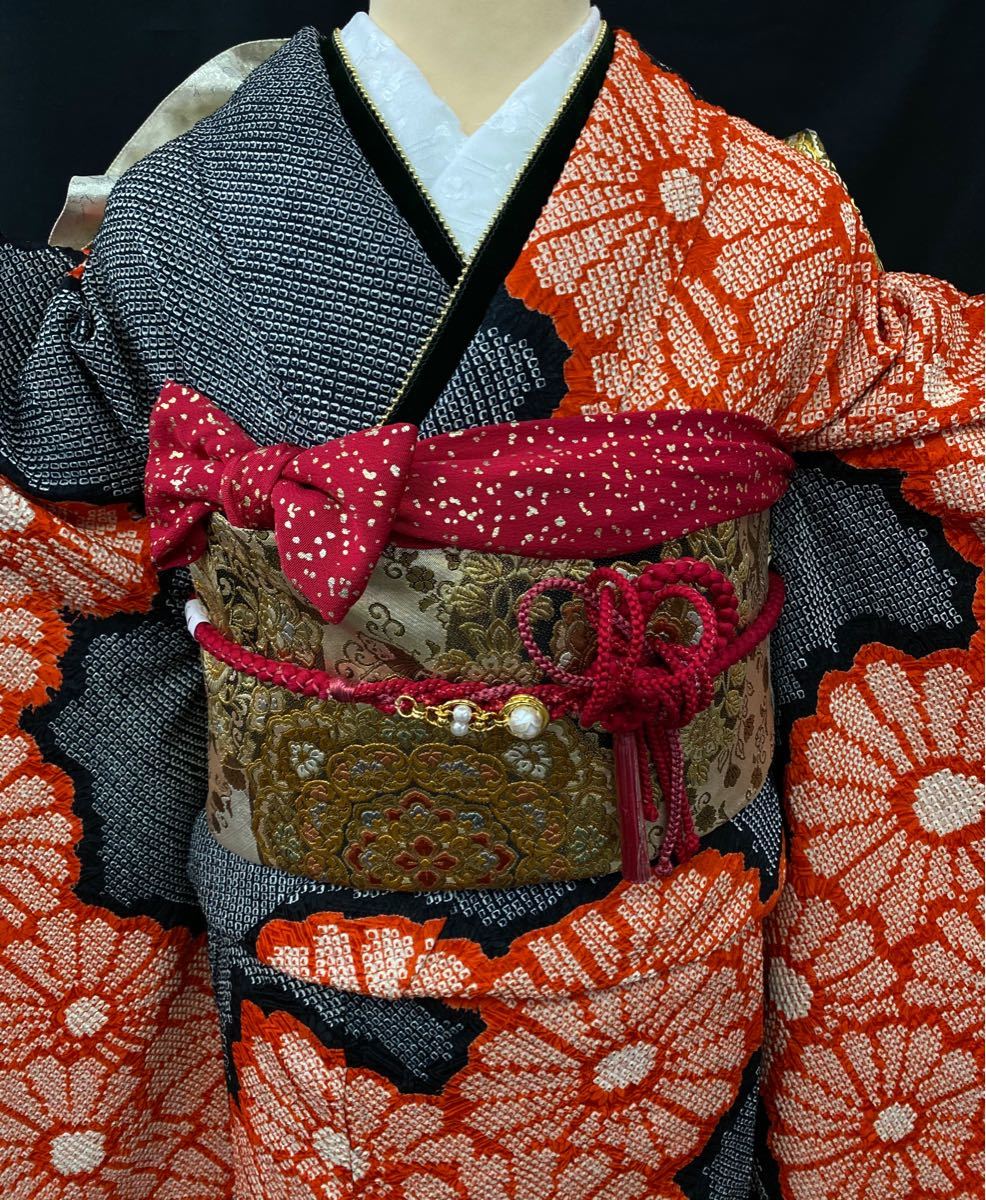 SALE】 振袖フルセット 正絹 総絞り 手絞り 手縫い仕立て 最最高級品