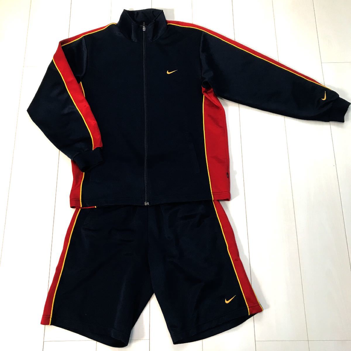●匿名配送 送料無料 NIKEジャージ上下セット メンズM ネイビー×レッド×イエロー