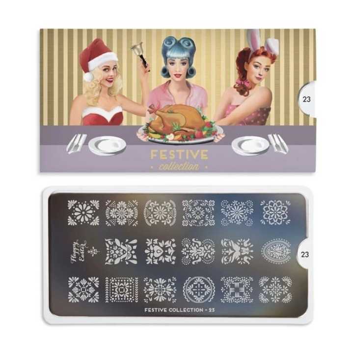 Moyou London nails stamp plate FESTIVE23