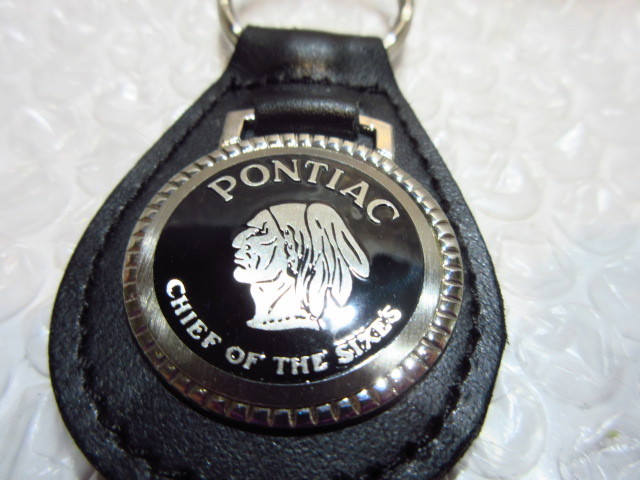 [Spiral] Pontiac real leather key holder S/ aluminium emblem [type3] new goods /PONTIAC/