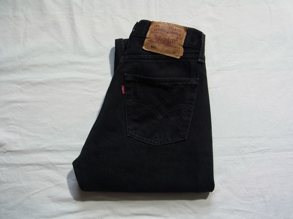 ☆ 00s USA製 Levi's リーバイス 501 FOR WOMEN 後染め ブラック デニム パンツ W29 スーパーブラック ☆古着 レディース オールド 80s 90s_画像1