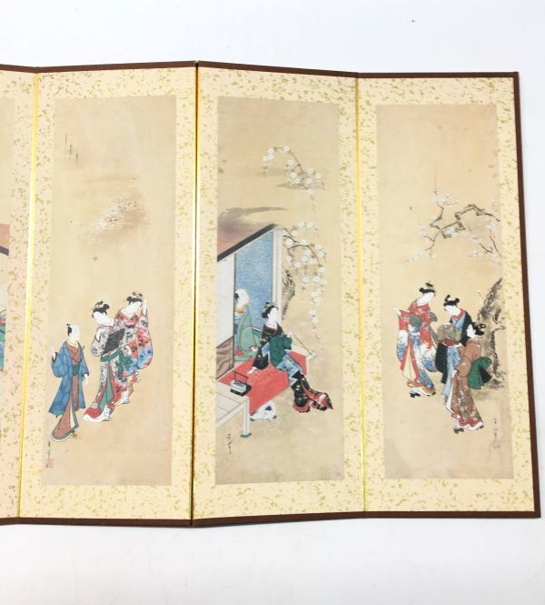 Yahoo!オークション - 川又常正 ミニ屏風 縦28cm×横60cm 浮世絵 Yahoo!オークション - 川又常正 ミニ屏風 縦28cm×横60cm 浮世絵